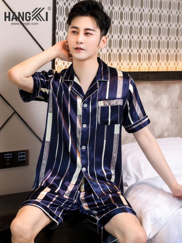TN12 - Đồ Ngủ Pijama Nam Lụa Ngắn