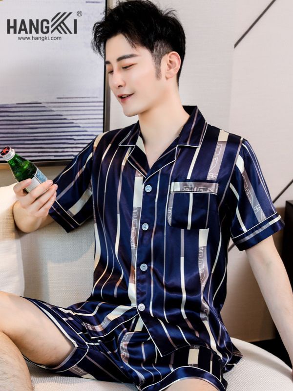 TN12 - Đồ Ngủ Pijama Nam Lụa Ngắn