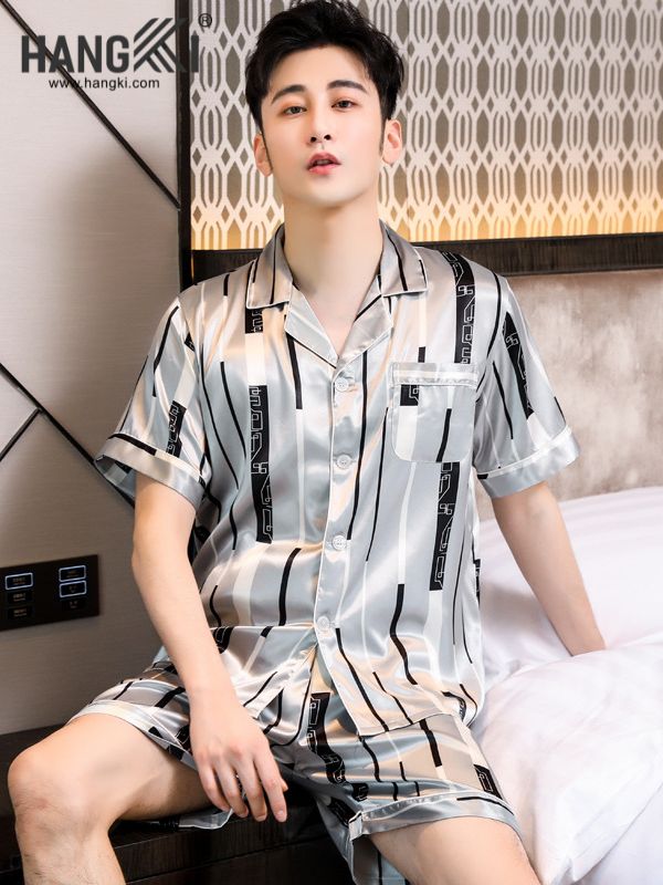 TN12 - Đồ Ngủ Pijama Nam Lụa Ngắn
