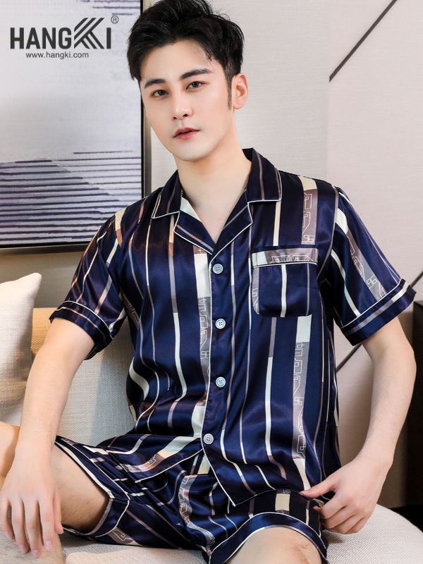 TN12 - Đồ Ngủ Pijama Nam Lụa Ngắn