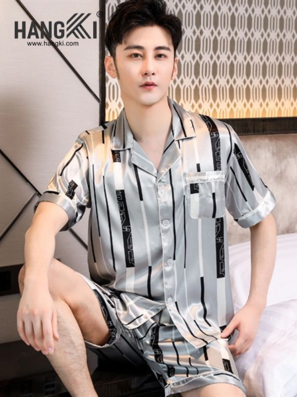 TN12 - Đồ Ngủ Pijama Nam Lụa Ngắn