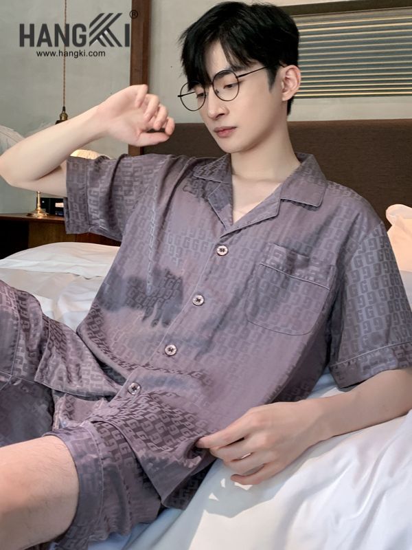 TN15 - Đồ Ngủ Pijama Nam Lụa Ngắn