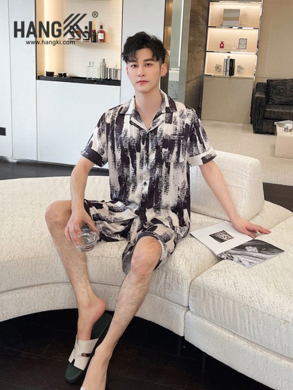 TN18 - Đồ Ngủ Pijama Nam Lụa Ngắn
