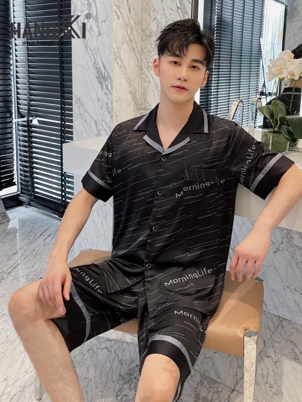 TN19 - Đồ Ngủ Pijama Nam Lụa Ngắn