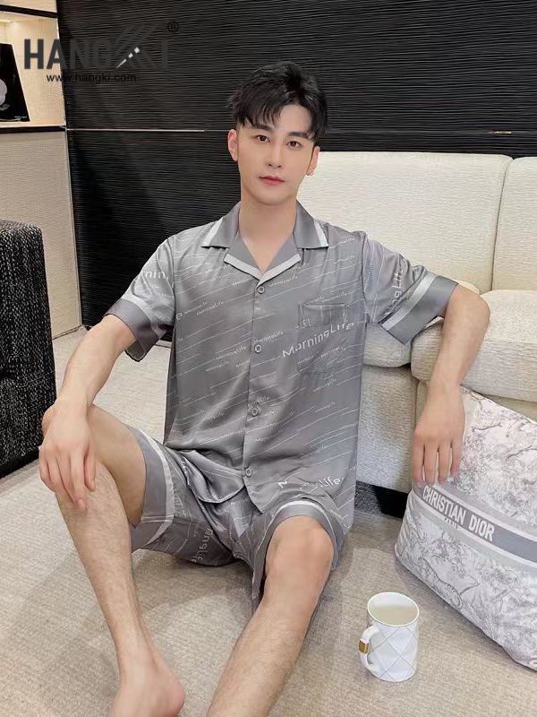 TN19 - Đồ Ngủ Pijama Nam Lụa Ngắn
