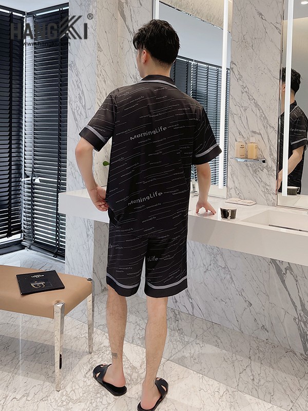 TN19 - Đồ Ngủ Pijama Nam Lụa Ngắn