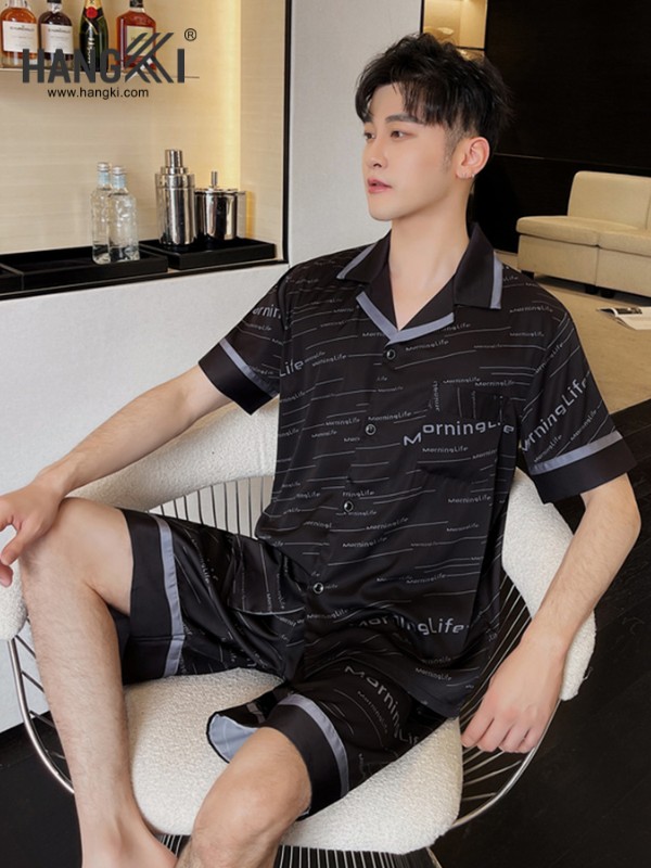 TN19 - Đồ Ngủ Pijama Nam Lụa Ngắn