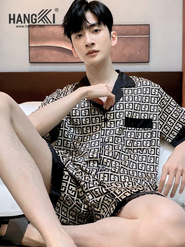 TN21 - Đồ Ngủ Pijama Nam Lụa Ngắn