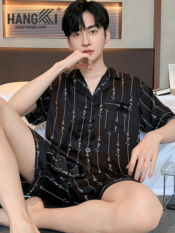 TN23 - Đồ Ngủ Pijama Nam Lụa Ngắn
