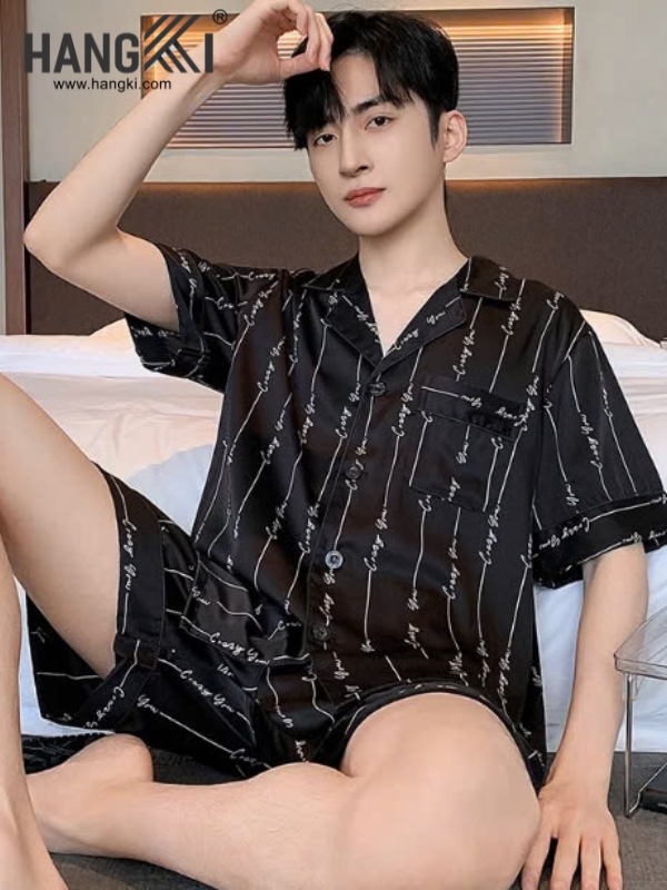 TN23 - Đồ Ngủ Pijama Nam Lụa Ngắn