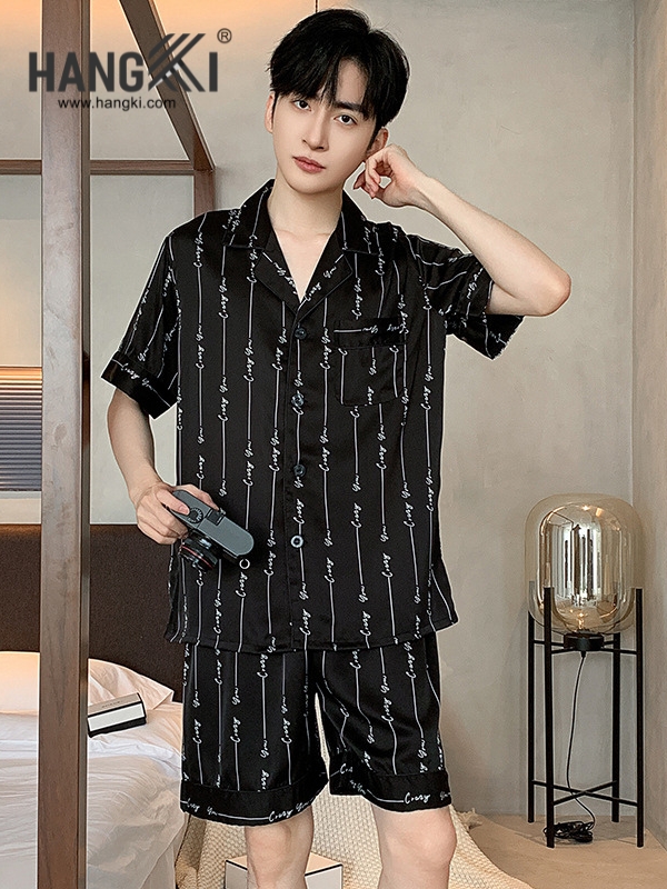TN23 - Đồ Ngủ Pijama Nam Lụa Ngắn