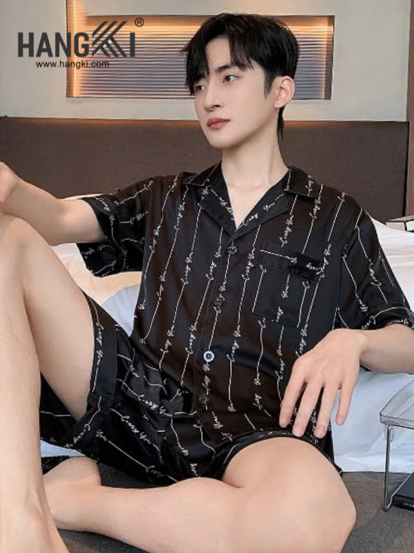 TN23 - Đồ Ngủ Pijama Nam Lụa Ngắn