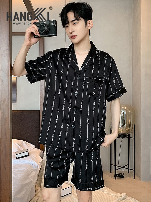 TN23 - Đồ Ngủ Pijama Nam Lụa Ngắn