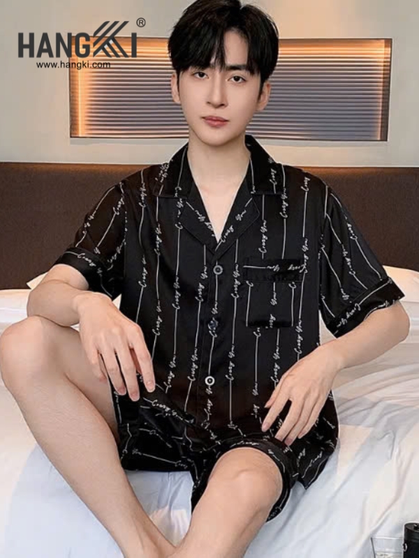 TN23 - Đồ Ngủ Pijama Nam Lụa Ngắn