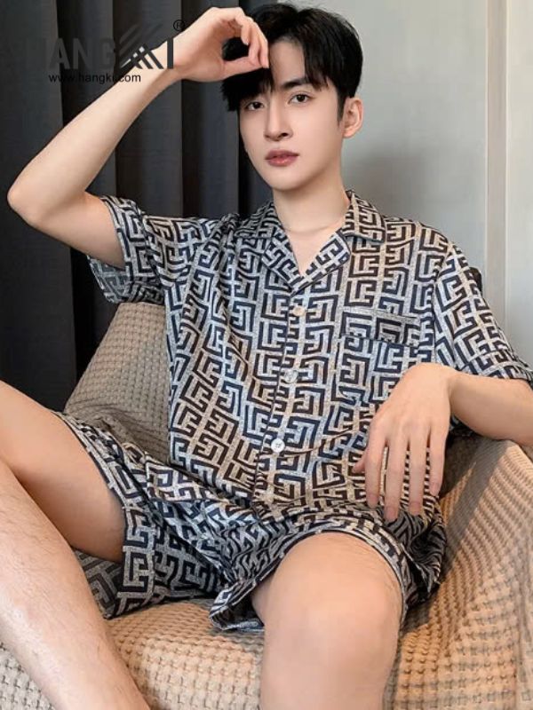 TN24 - Đồ Ngủ Pijama Nam Lụa Ngắn