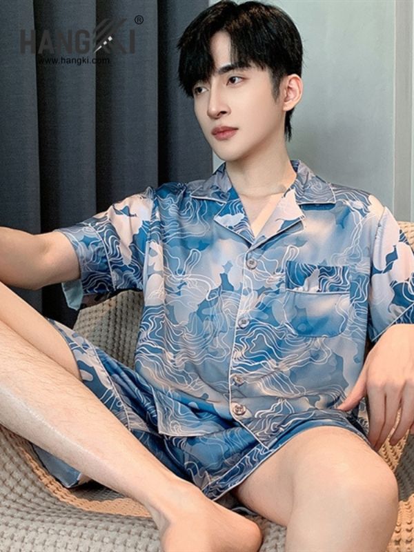 TN25 - Đồ Ngủ Pijama Nam Lụa Ngắn