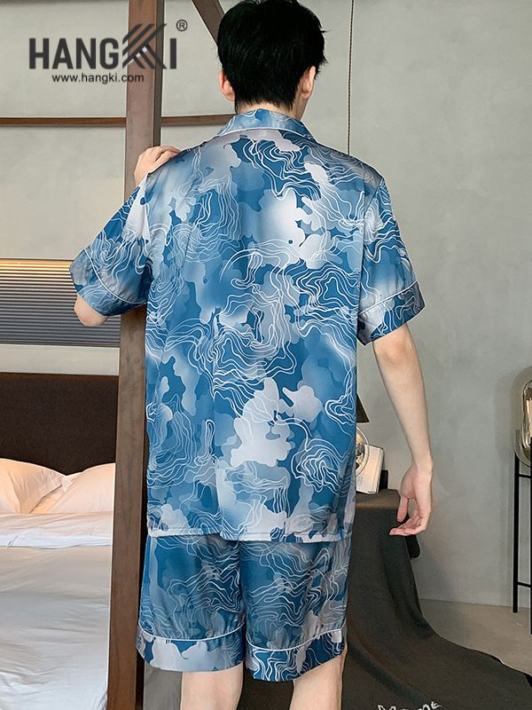 TN25 - Đồ Ngủ Pijama Nam Lụa Ngắn
