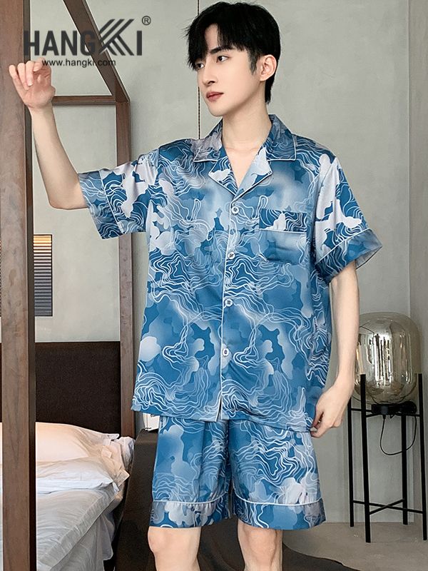 TN25 - Đồ Ngủ Pijama Nam Lụa Ngắn