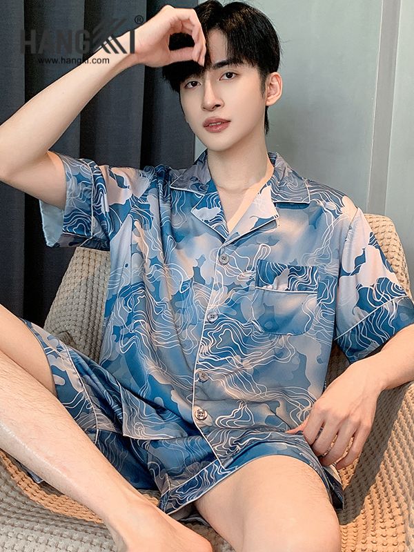 TN25 - Đồ Ngủ Pijama Nam Lụa Ngắn