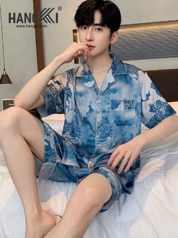 TN25 - Đồ Ngủ Pijama Nam Lụa Ngắn