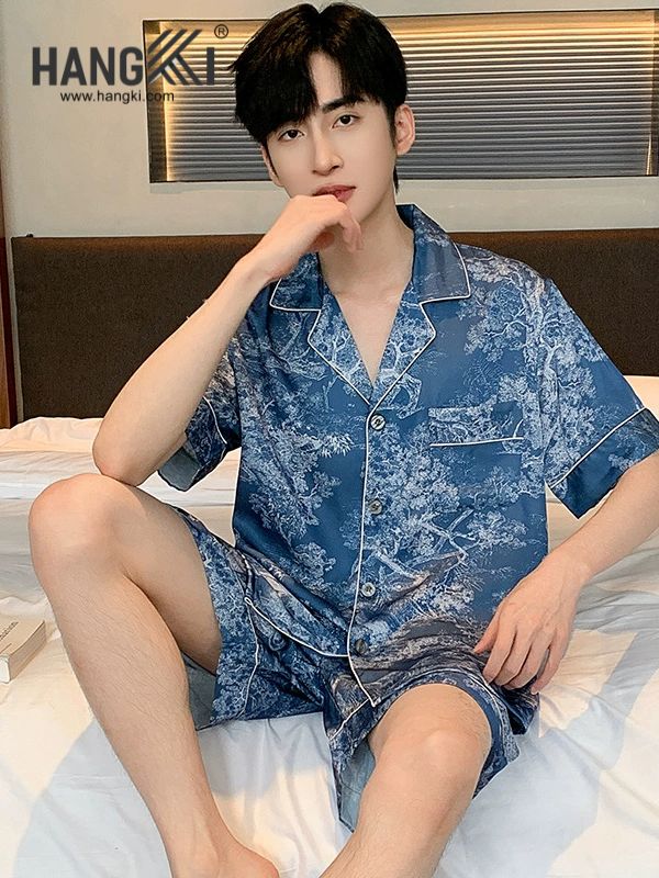 TN26 - Đồ Ngủ Pijama Nam Lụa Ngắn
