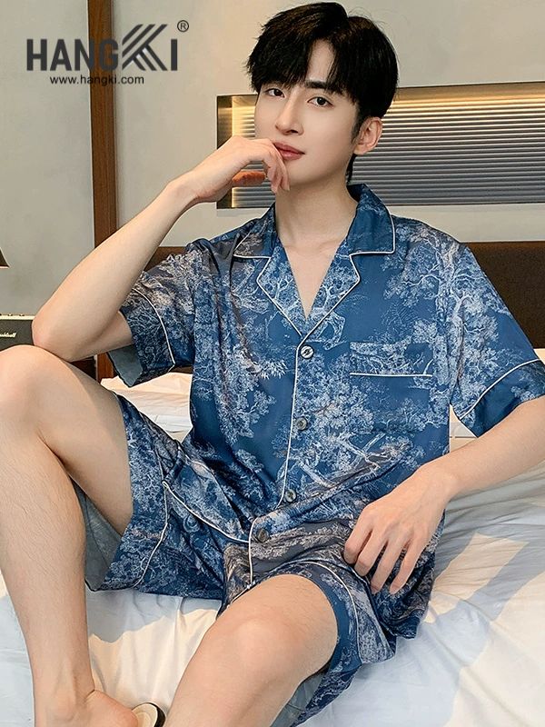TN26 - Đồ Ngủ Pijama Nam Lụa Ngắn
