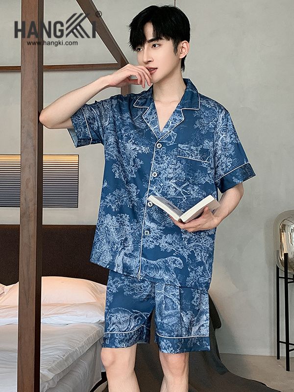TN26 - Đồ Ngủ Pijama Nam Lụa Ngắn