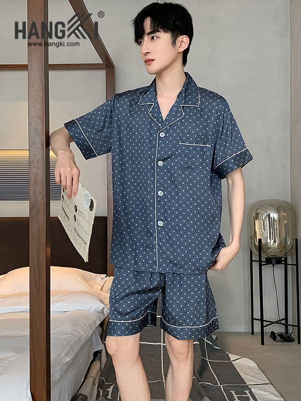 TN27 - Đồ Ngủ Pijama Nam Lụa Ngắn