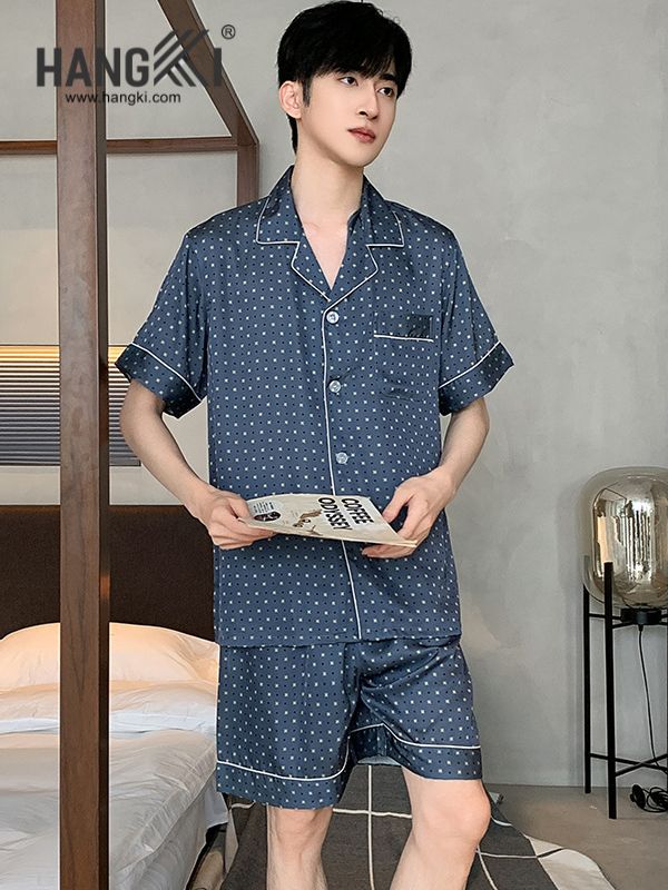TN27 - Đồ Ngủ Pijama Nam Lụa Ngắn