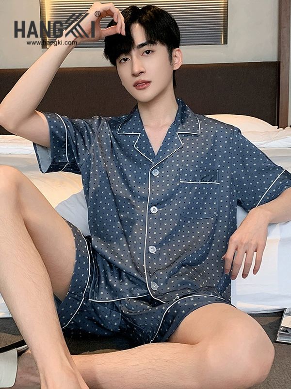 TN27 - Đồ Ngủ Pijama Nam Lụa Ngắn