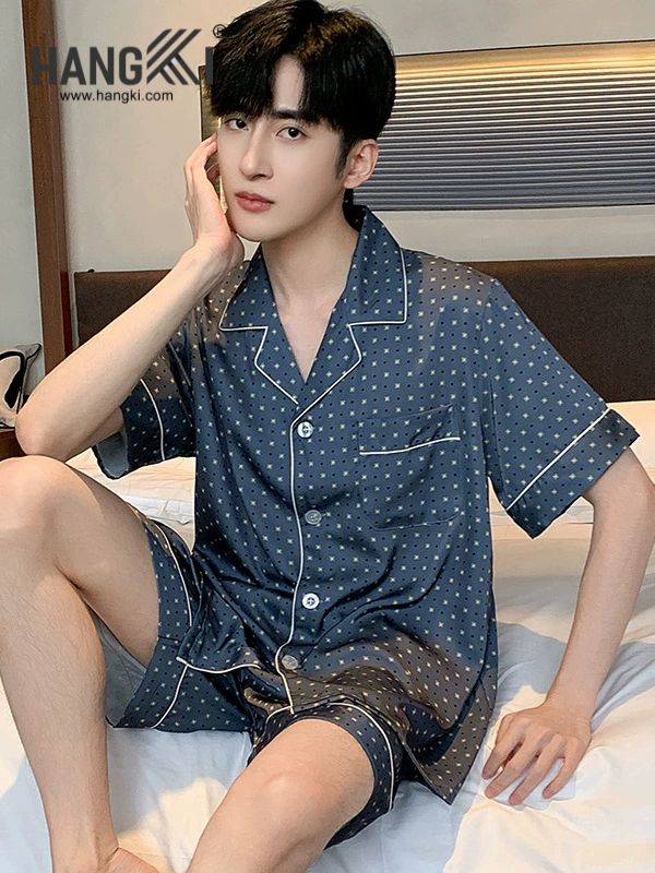 TN27 - Đồ Ngủ Pijama Nam Lụa Ngắn