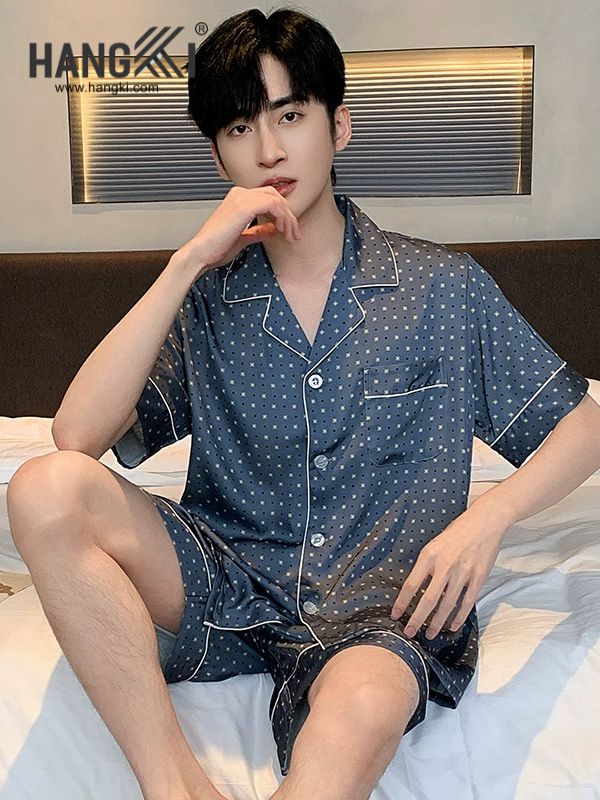 TN27 - Đồ Ngủ Pijama Nam Lụa Ngắn