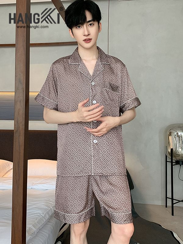TN28 - Đồ Ngủ Pijama Nam Lụa Ngắn