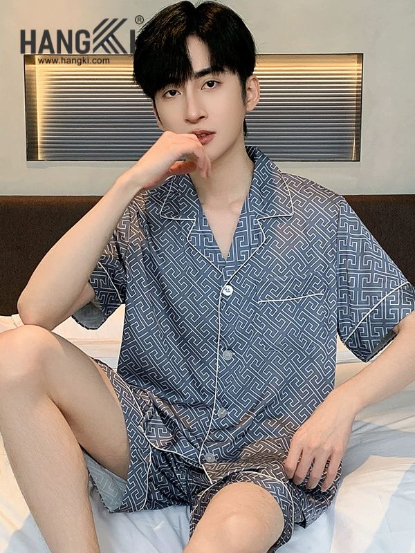 TN28 - Đồ Ngủ Pijama Nam Lụa Ngắn