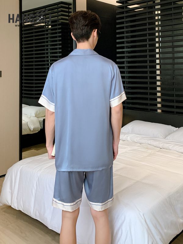 TN31 - Đồ Ngủ Pijama Nam Lụa Ngắn