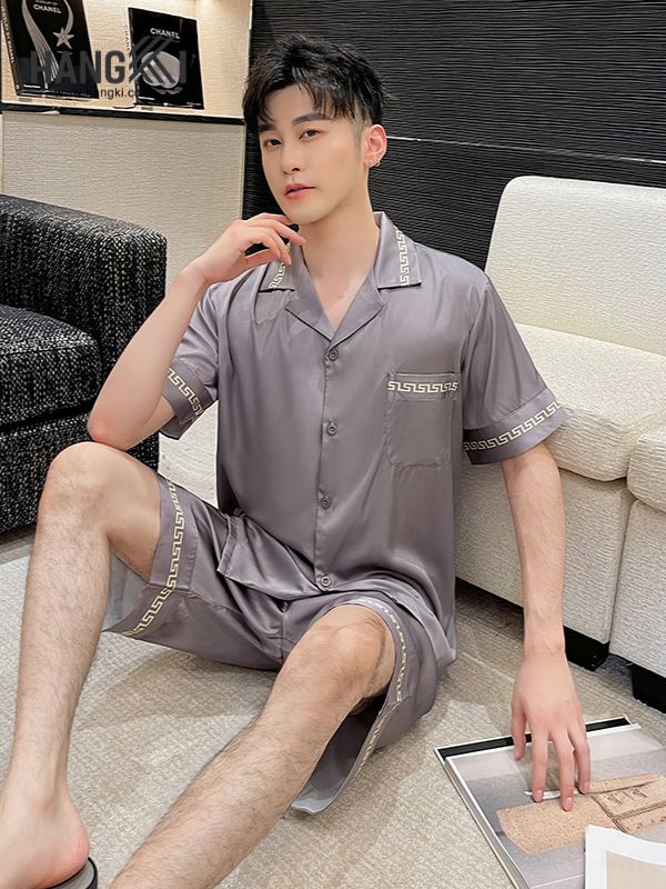 TN32 - Đồ Ngủ Pijama Nam Lụa Ngắn