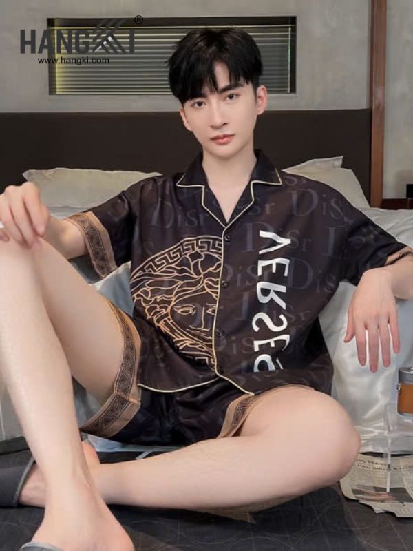 TN33 - Đồ Ngủ Pijama Nam Lụa Ngắn