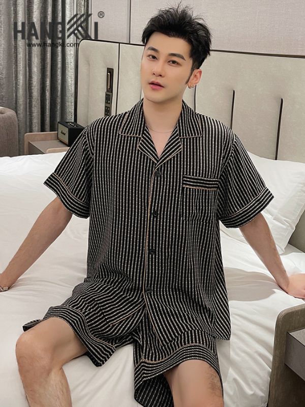 TN34 - Đồ Ngủ Pijama Nam Lụa Ngắn