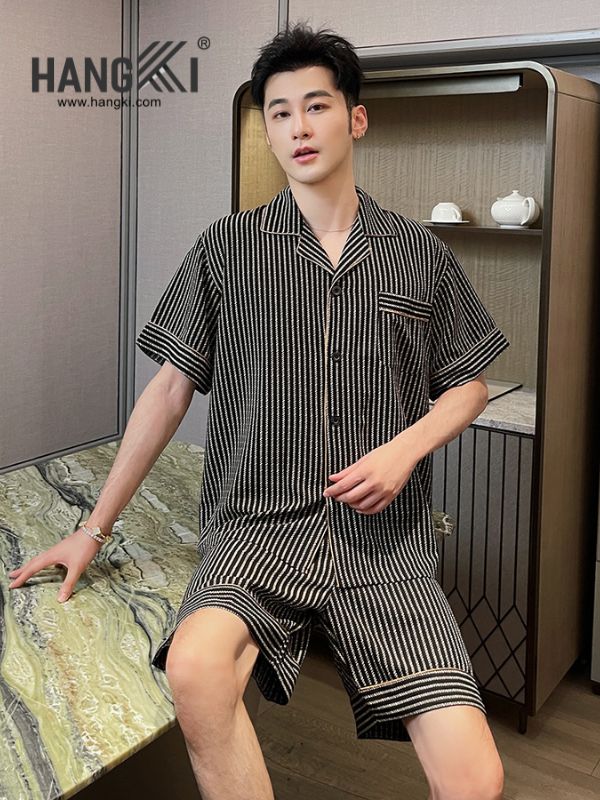 TN34 - Đồ Ngủ Pijama Nam Lụa Ngắn