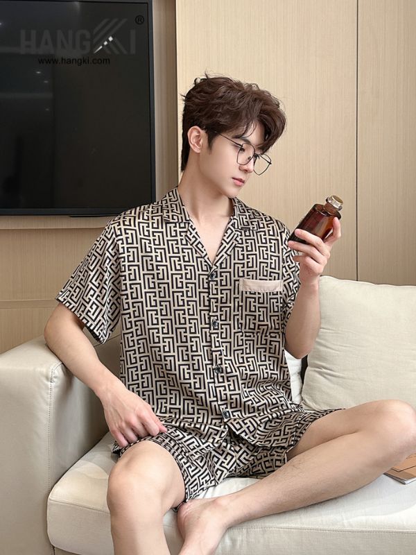 TN35 - Đồ Ngủ Pijama Nam Lụa Ngắn