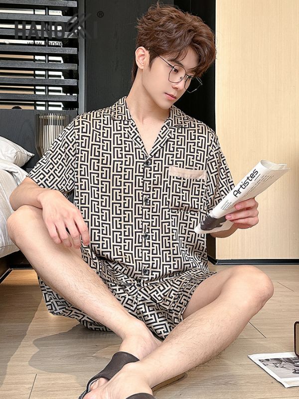 TN35 - Đồ Ngủ Pijama Nam Lụa Ngắn