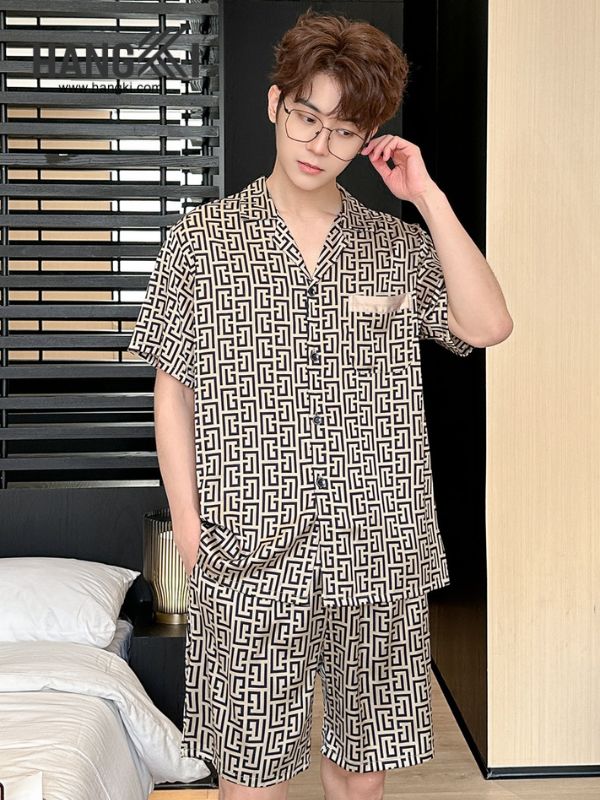 TN35 - Đồ Ngủ Pijama Nam Lụa Ngắn