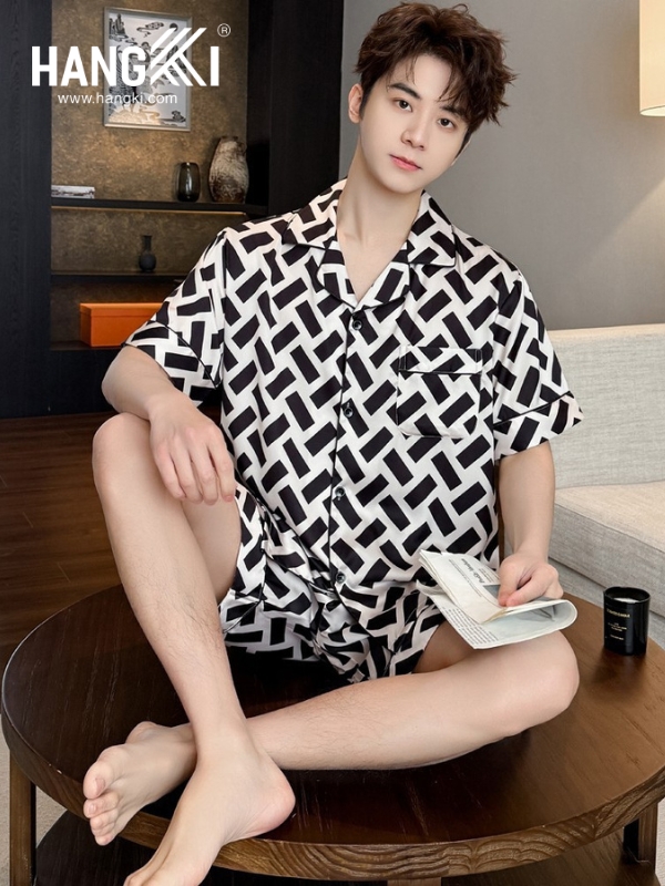 TN37 - Đồ Ngủ Pijama Nam Lụa Ngắn