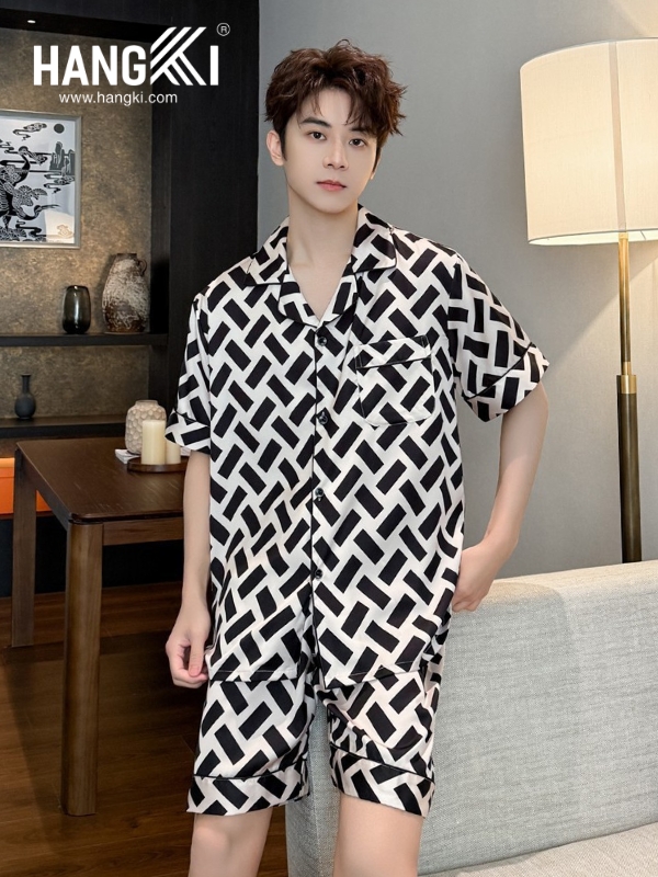 TN37 - Đồ Ngủ Pijama Nam Lụa Ngắn
