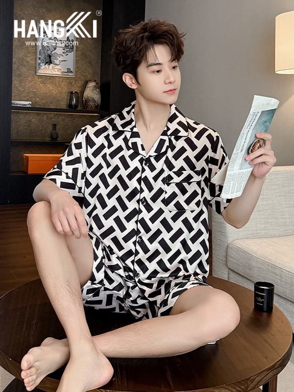 TN37 - Đồ Ngủ Pijama Nam Lụa Ngắn