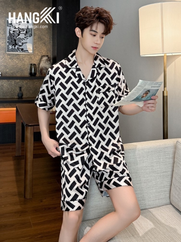 TN37 - Đồ Ngủ Pijama Nam Lụa Ngắn