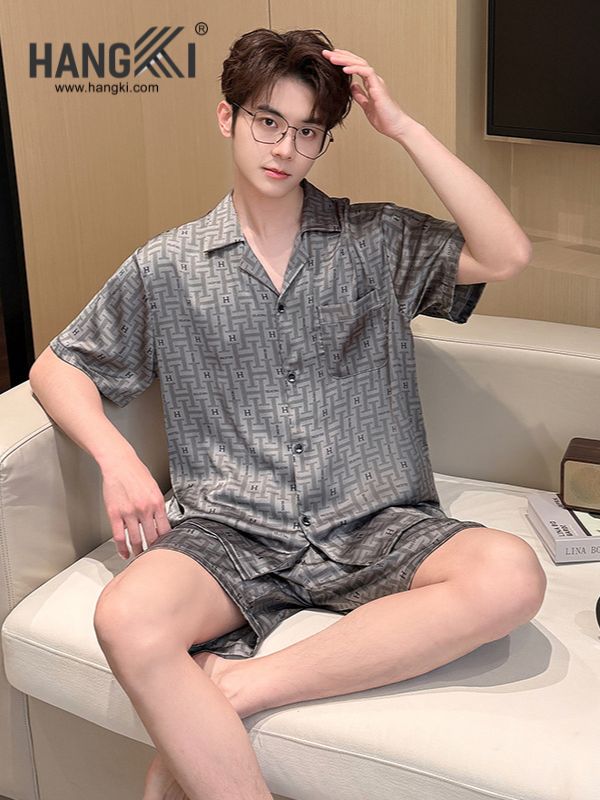 TN38 - Đồ Ngủ Pijama Nam Lụa Ngắn