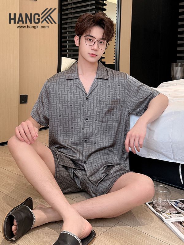 TN38 - Đồ Ngủ Pijama Nam Lụa Ngắn