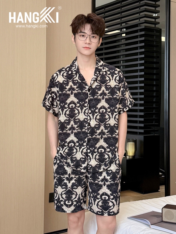 TN39 - Đồ Ngủ Pijama Nam Lụa Ngắn