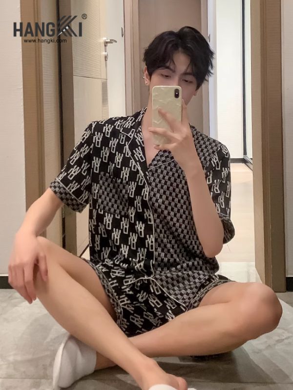 TN44 - Đồ Ngủ Pijama Nam Lụa Ngắn
